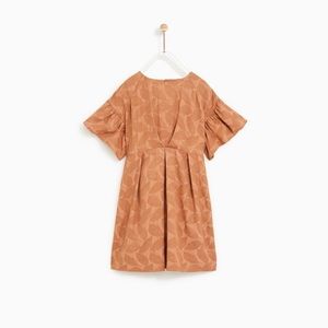 Zara || Rose Gold Metallic Leaf Embossed Boxy Dress
